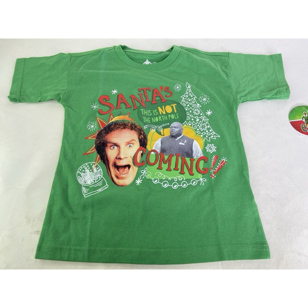 Elf Buddy Christmas Movie Short Sleeve Tee T-Shirt Top Kids Boys Girls Size 5-6